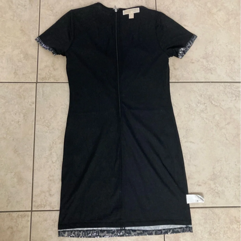 Michael Kors Metallic Leopard Print Bodycon Dress XS